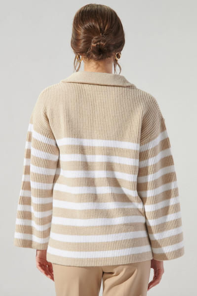 Coastal Stripe Sweater -- Oatmeal