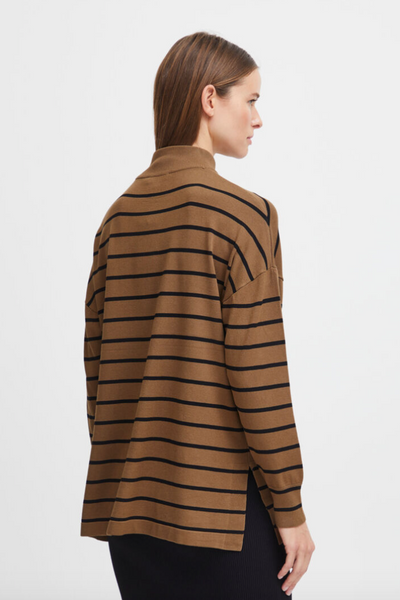 Bronwyn Turtleneck -- Olive Stripe