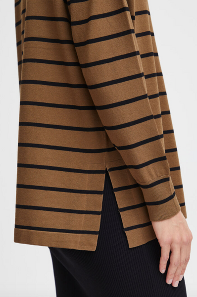 Bronwyn Turtleneck -- Olive Stripe