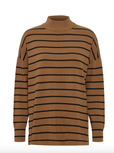 Bronwyn Turtleneck -- Olive Stripe