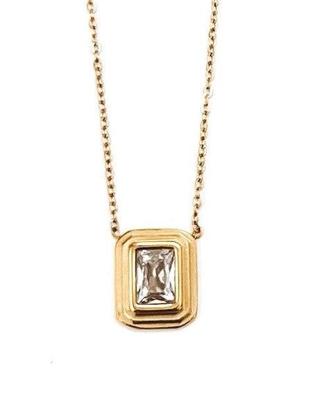 Teagan Rectangle Diamond Necklace