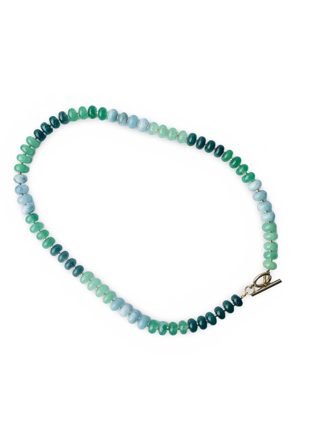 Bold Stone Necklace - Green Ombre