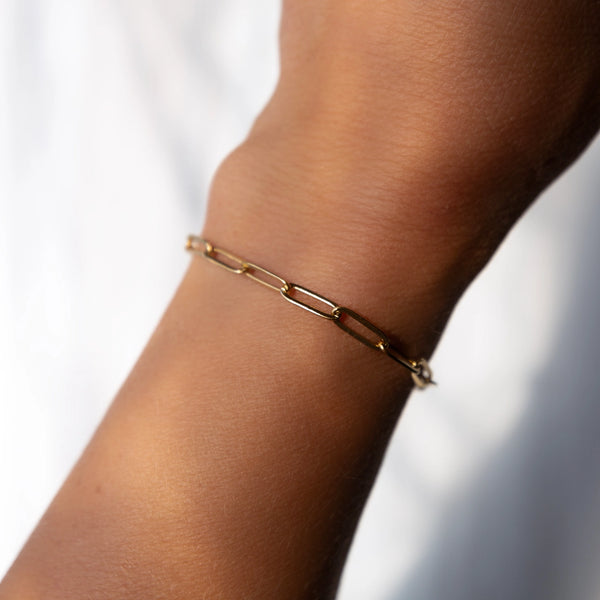 Paper Clip Gold Chain Bracelet