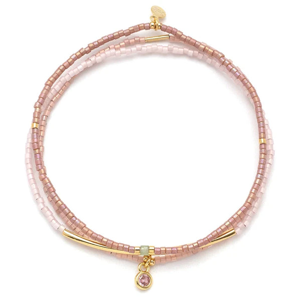 Miyuki Bracelet Trio - Blush / Gold