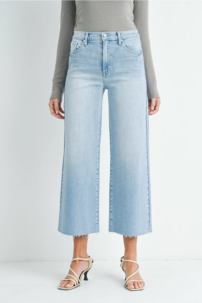 Scissor Cut Wide Leg Jeans -- Light Wash