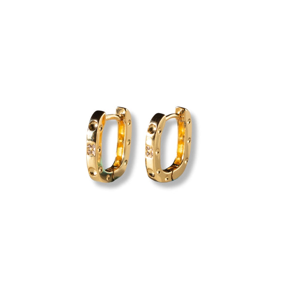 Gilded Earrings - Dot Hoops