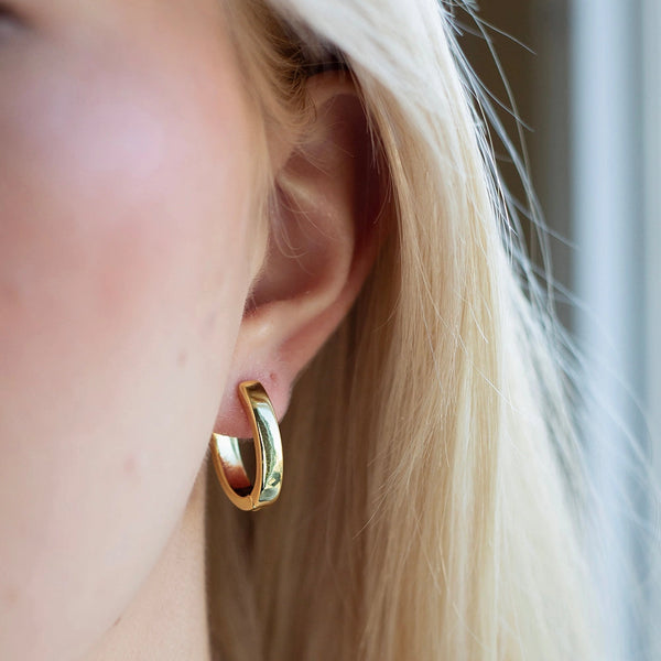 Gilded Earrings - Oval Hoops