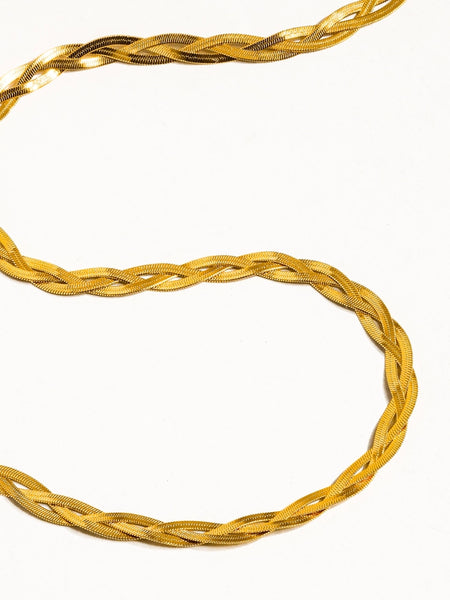 Vedette 18K Gold Braided Snake Chain Necklace