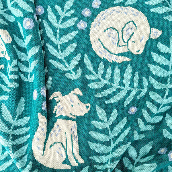 Dog Park Baby Blanket - Jade