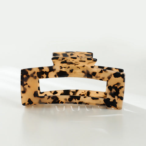 Luna Mega Rectangular Clip - Blonde Tortoise