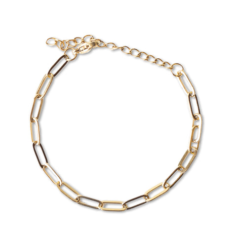 Paper Clip Gold Chain Bracelet