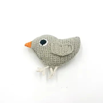 Plush Baby Bird Rattle - Teal