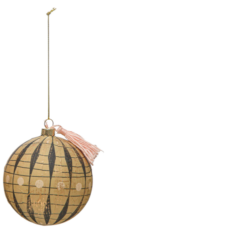 Paper Mache Ball Ornament w/Tassel #2