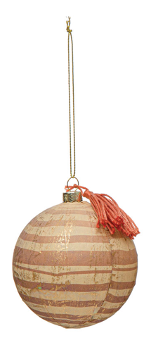 Paper Mache Ball Ornament w/Tassel #4